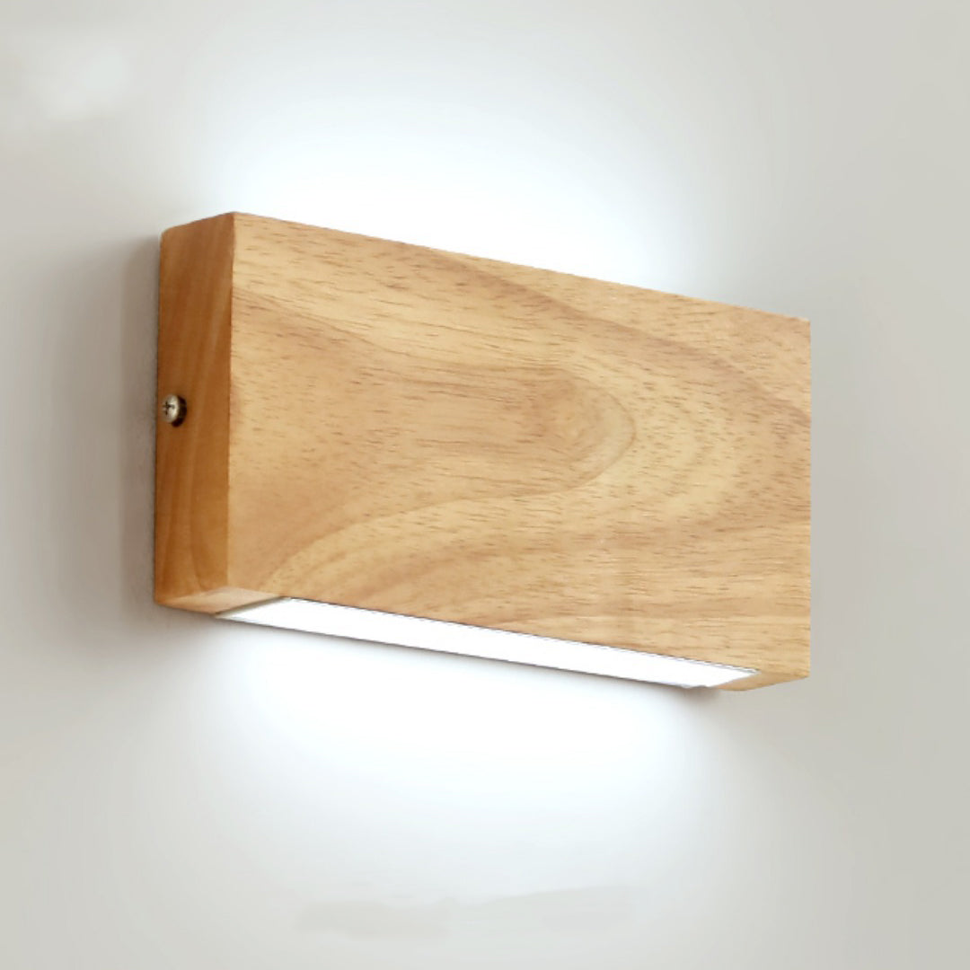 Rectangle Wood Acrylic Living Wall Lamp