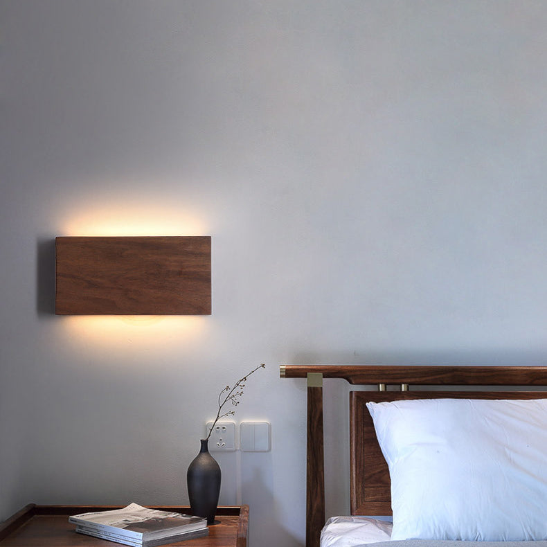 Rectangle Wood Acrylic Living Wall Lamp