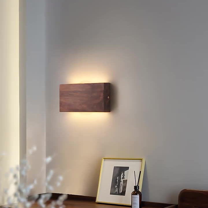 Rectangle Wood Acrylic Living Wall Lamp