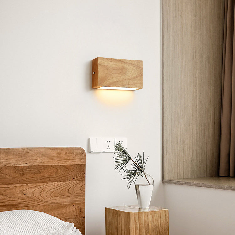 Rectangle Wood Acrylic Living Wall Lamp