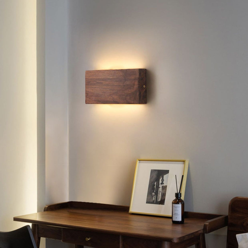 Rectangle Wood Acrylic Living Wall Lamp