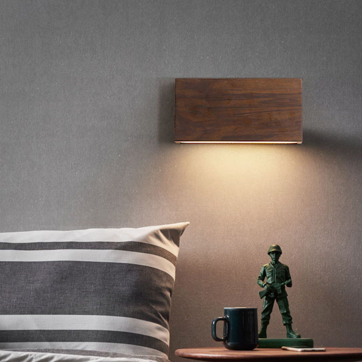 Rectangle Wood Acrylic Living Wall Lamp