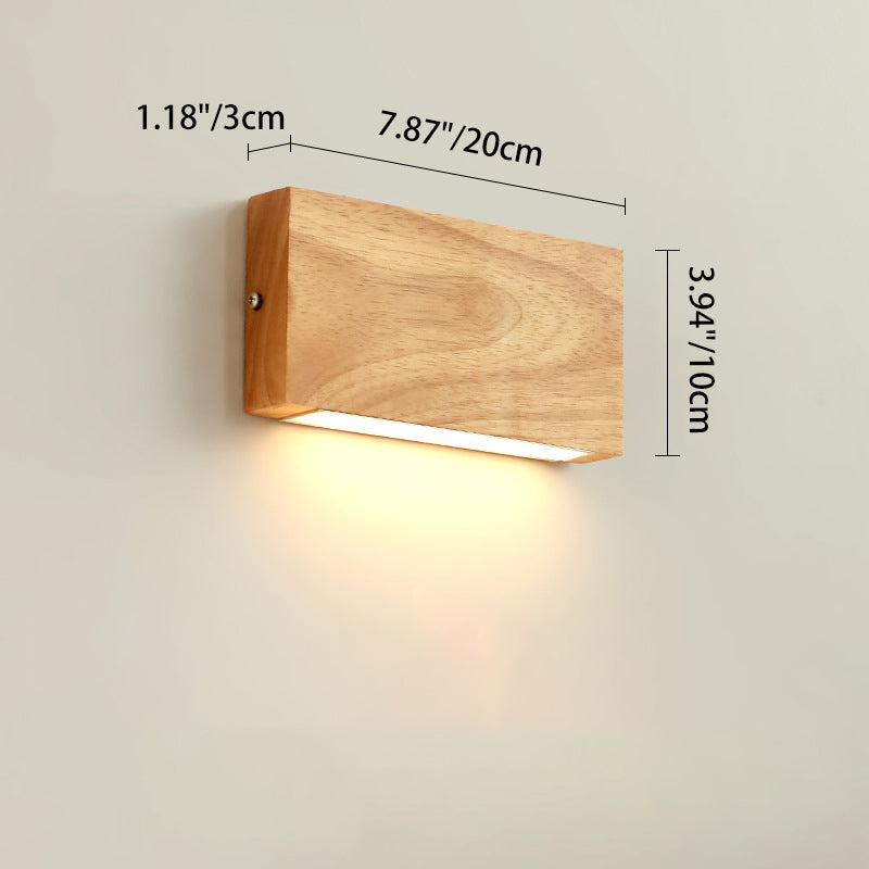 Rectangle Wood Acrylic Living Wall Lamp