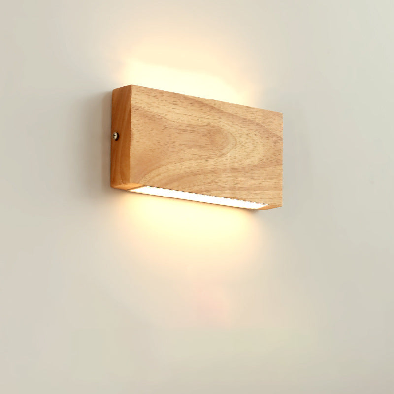 Rectangle Wood Acrylic Living Wall Lamp