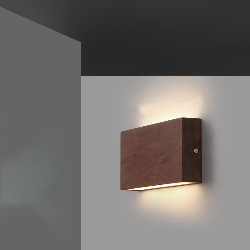 Rectangle Wood Acrylic Living Wall Lamp