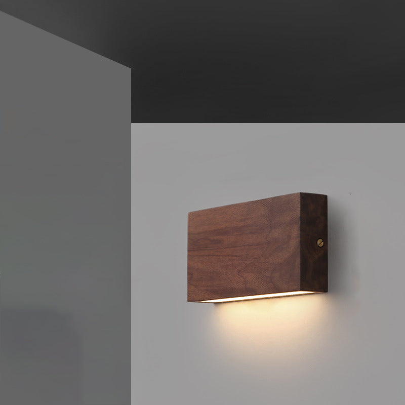 Rectangle Wood Acrylic Living Wall Lamp