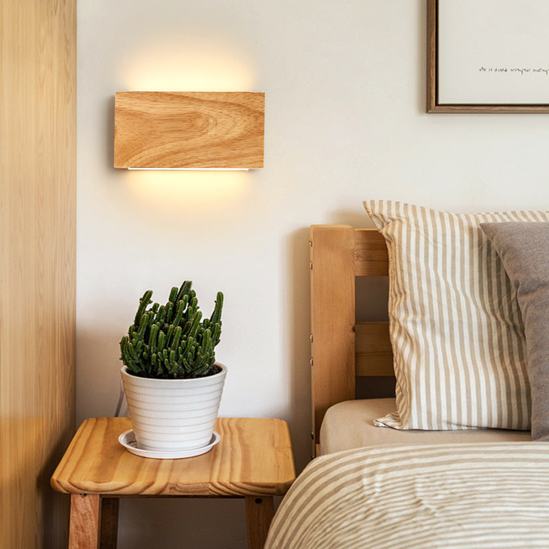 Rectangle Wood Acrylic Living Wall Lamp