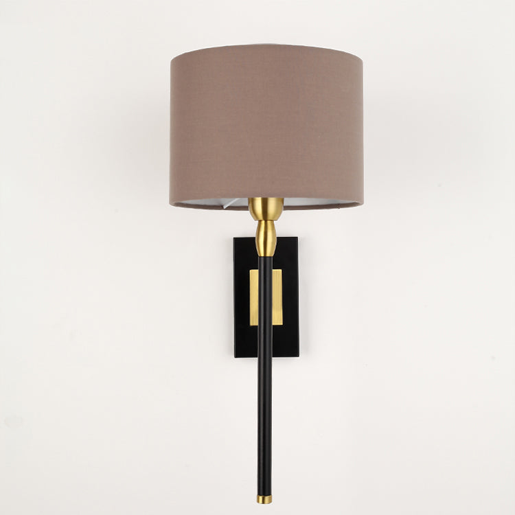 Round Cylinder Iron Fabric Wall Lamp