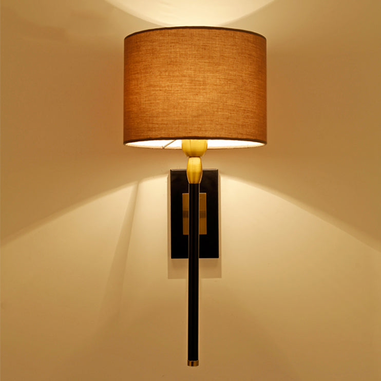 Round Cylinder Iron Fabric Wall Lamp