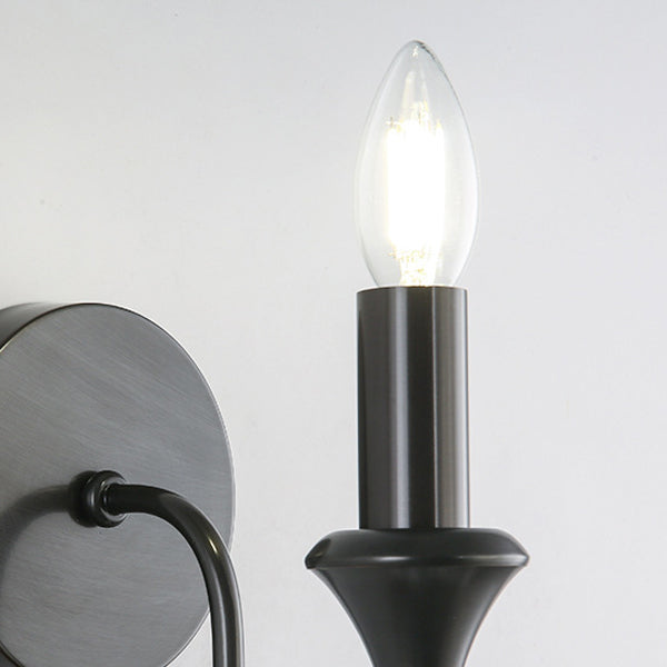 Curved Rod Candelabra Copper 2-Light Wall Lamp