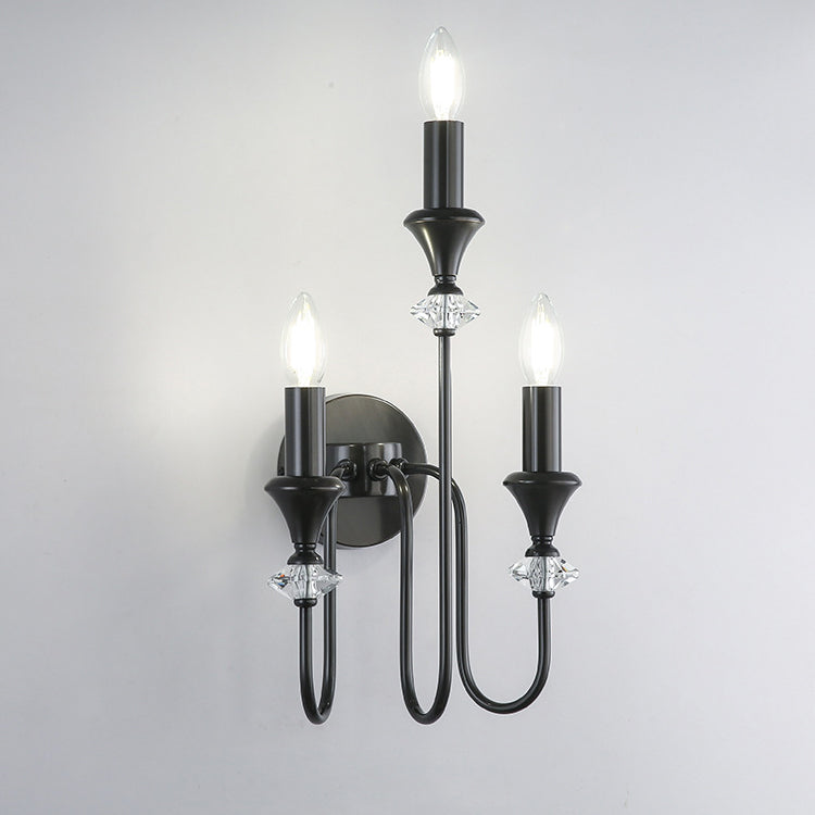 Curved Rod Candelabra Copper 2-Light Wall Lamp