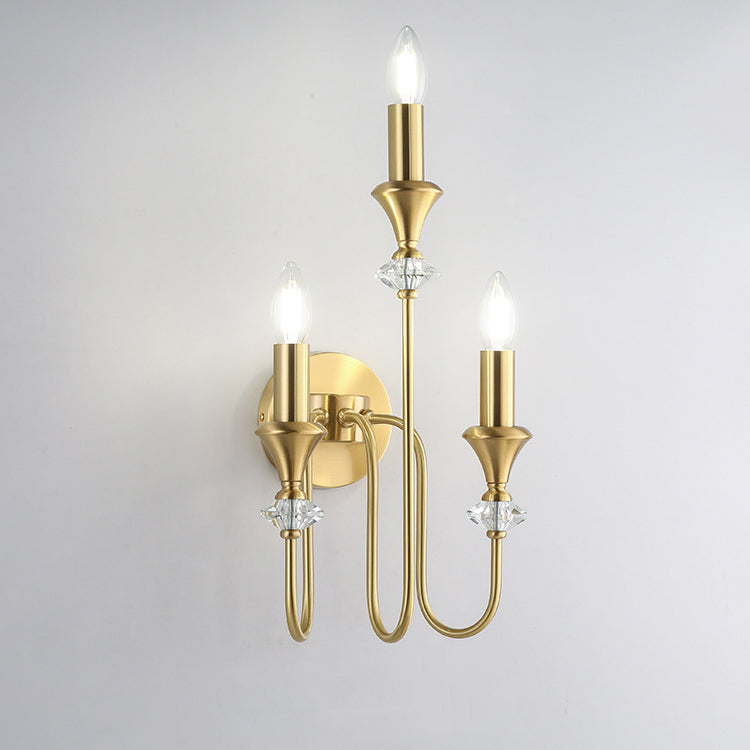 Curved Rod Candelabra Copper 2-Light Wall Lamp