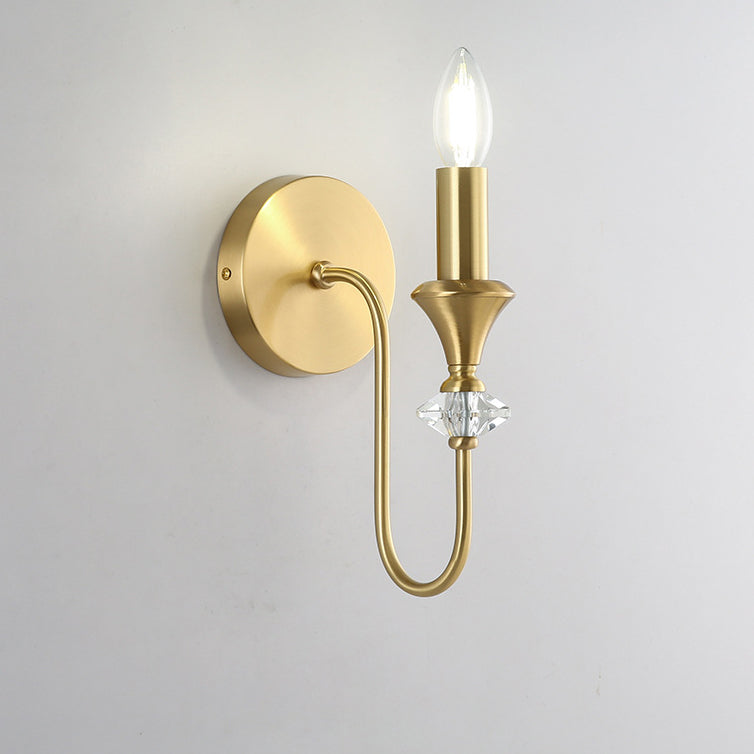 Curved Rod Candelabra Copper 2-Light Wall Lamp