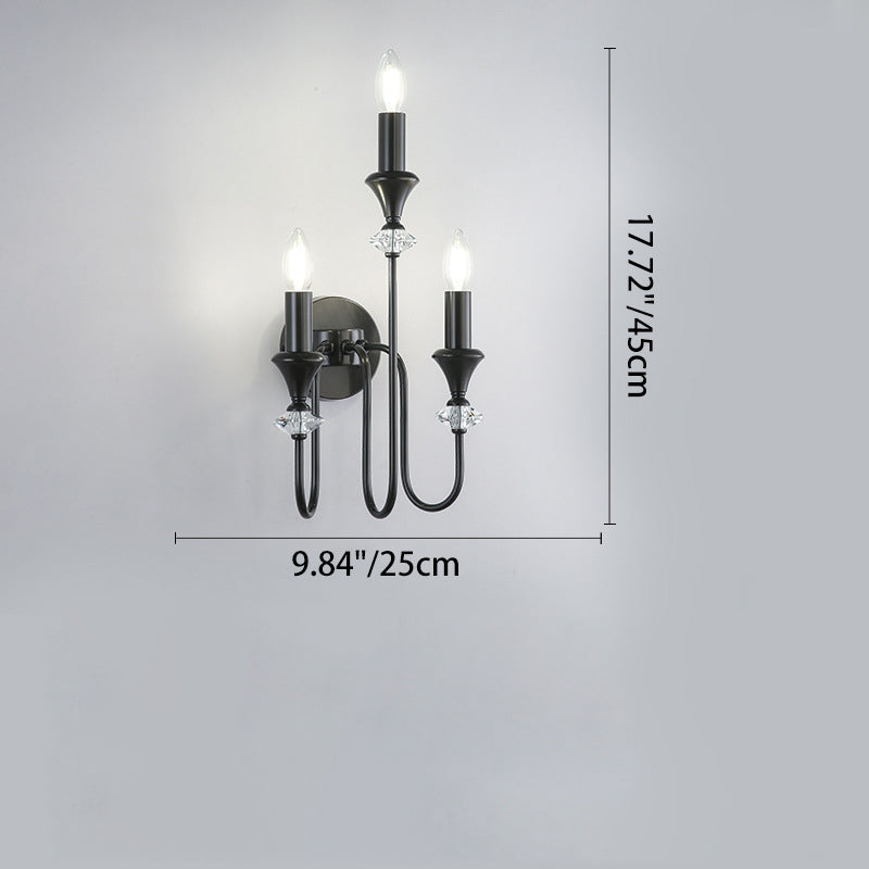 Curved Rod Candelabra Copper 2-Light Wall Lamp