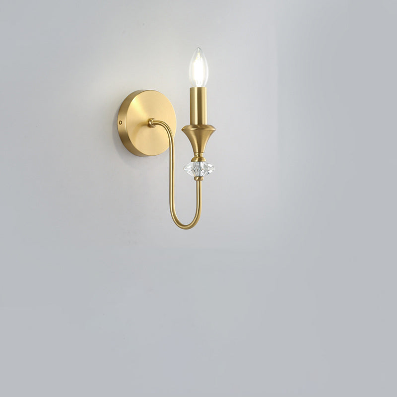 Curved Rod Candelabra Copper 2-Light Wall Lamp