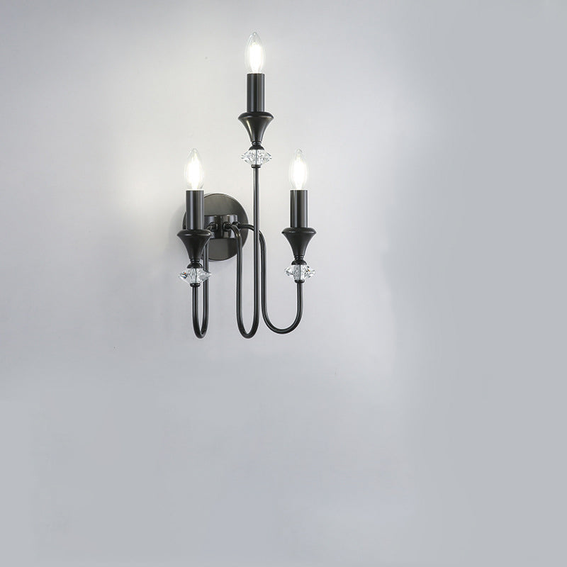 Curved Rod Candelabra Copper 2-Light Wall Lamp