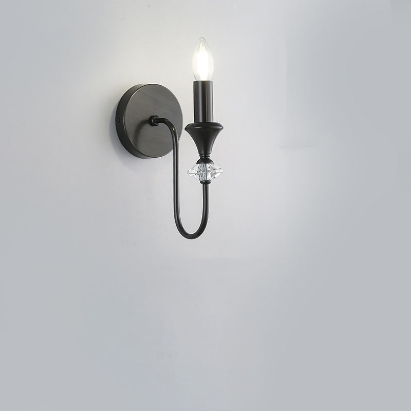 Curved Rod Candelabra Copper 2-Light Wall Lamp
