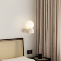 Round Globe Yellow Travertine Wall Lamp