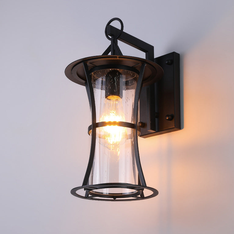 Cylinder Rectangle Hardware Frame Outdoor Light