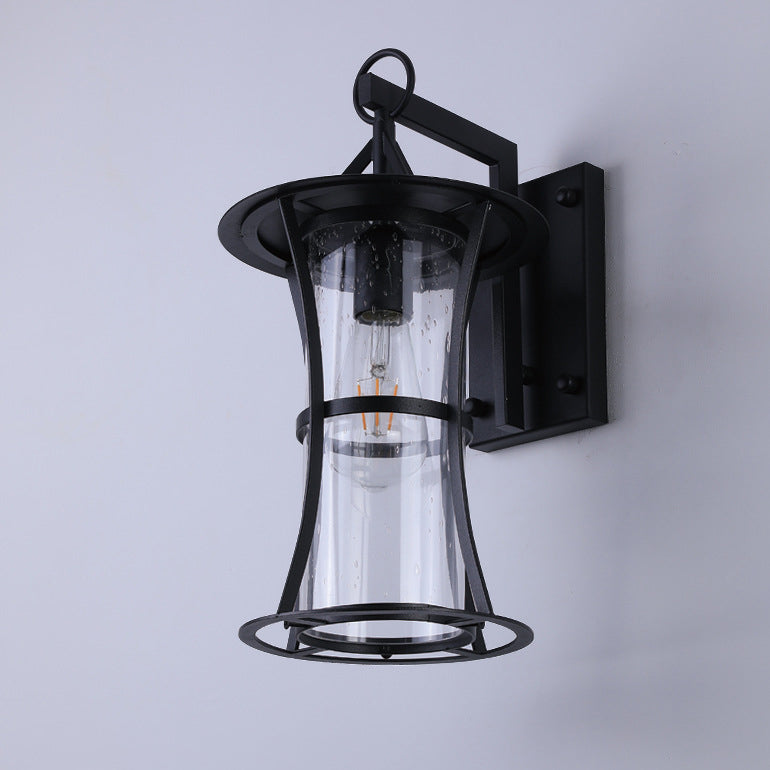 Cylinder Rectangle Hardware Frame Outdoor Light