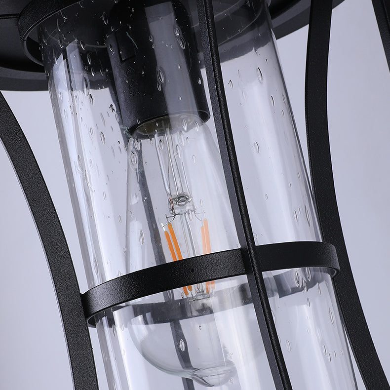 Cylinder Rectangle Hardware Frame Outdoor Light