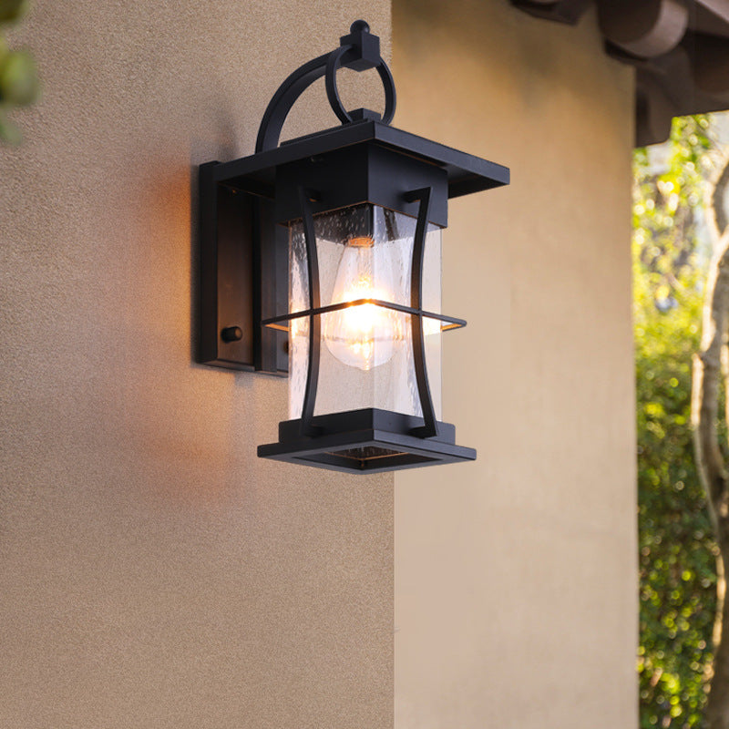 Cylinder Rectangle Hardware Frame Outdoor Light