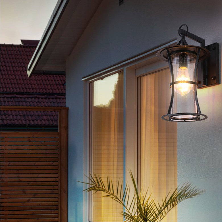 Cylinder Rectangle Hardware Frame Outdoor Light
