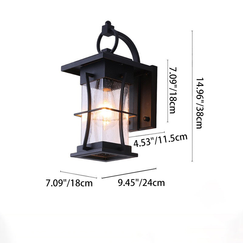 Cylinder Rectangle Hardware Frame Outdoor Light