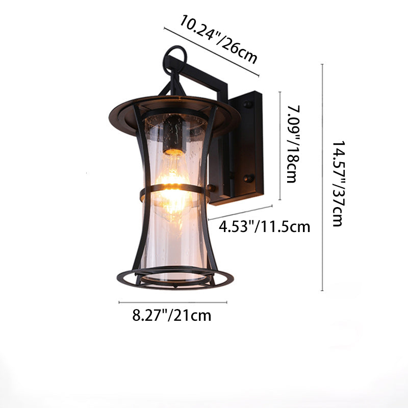 Cylinder Rectangle Hardware Frame Outdoor Light