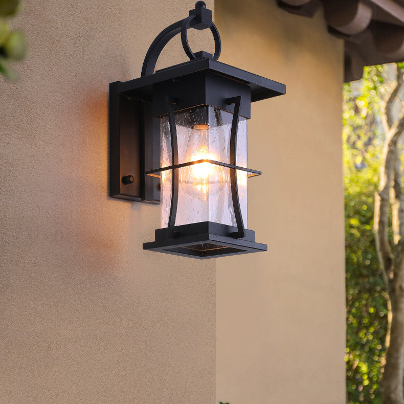 Cylinder Rectangle Hardware Frame Outdoor Light