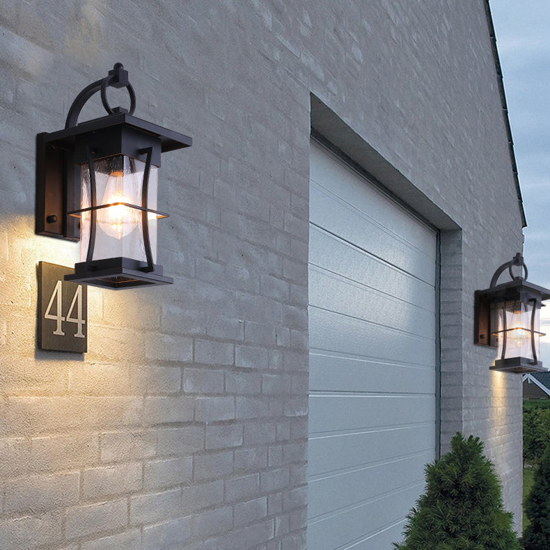 Cylinder Rectangle Hardware Frame Outdoor Light