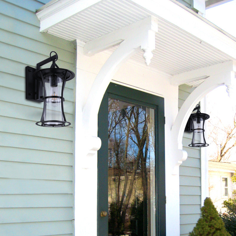 Cylinder Rectangle Hardware Frame Outdoor Light