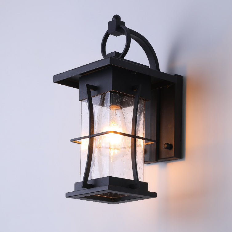 Cylinder Rectangle Hardware Frame Outdoor Light