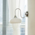 Curved Pole Oval Iron Wall Lamp
