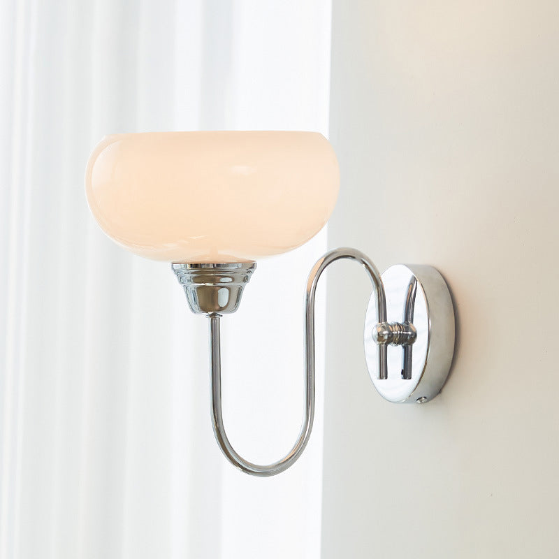 Curved Pole Oval Iron Wall Lamp