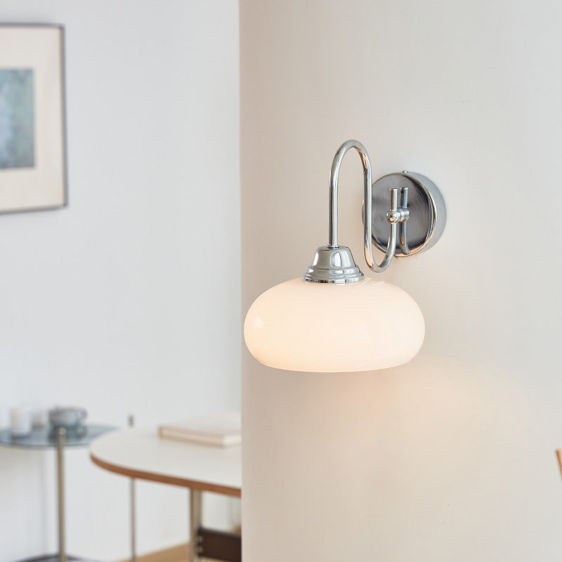 Curved Pole Oval Iron Wall Lamp
