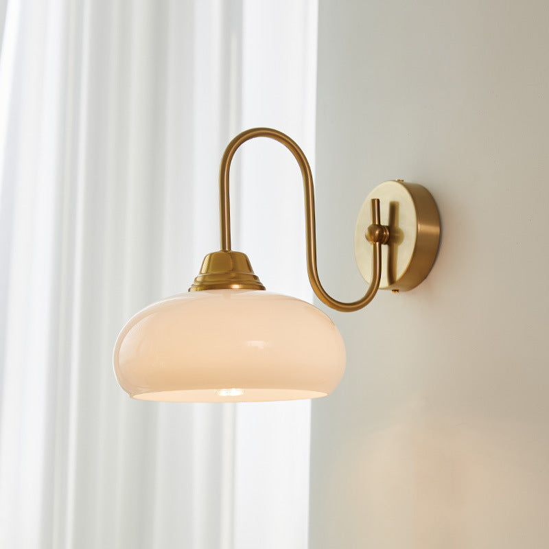 Curved Pole Oval Iron Wall Lamp