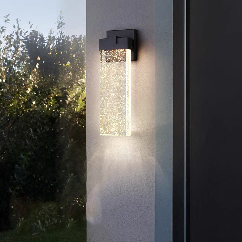 Rectangle Aluminum Bubble Crystal Outdoor Light