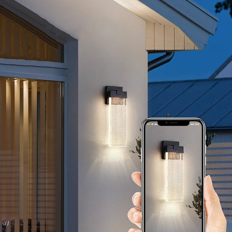 Rectangle Aluminum Bubble Crystal Outdoor Light