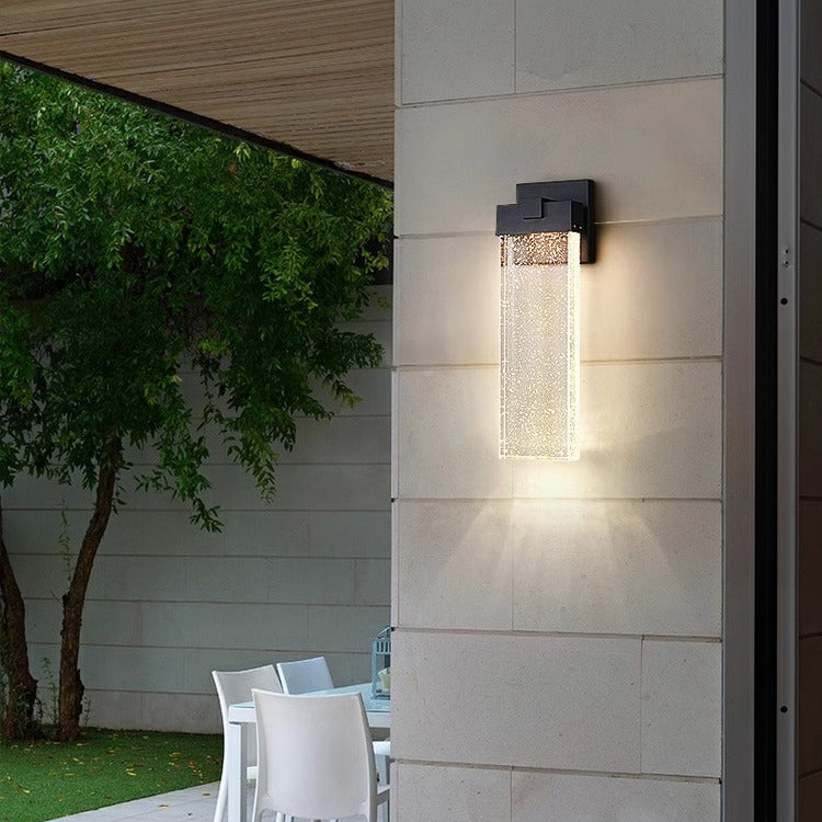 Rectangle Aluminum Bubble Crystal Outdoor Light