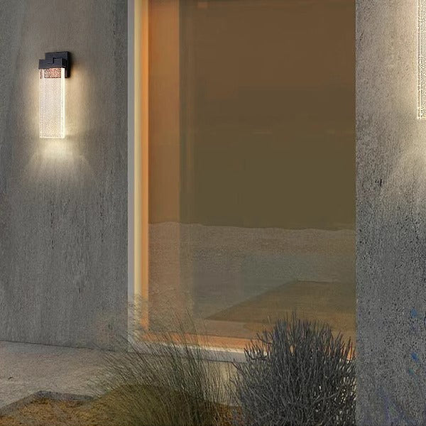Rectangle Aluminum Bubble Crystal Outdoor Light