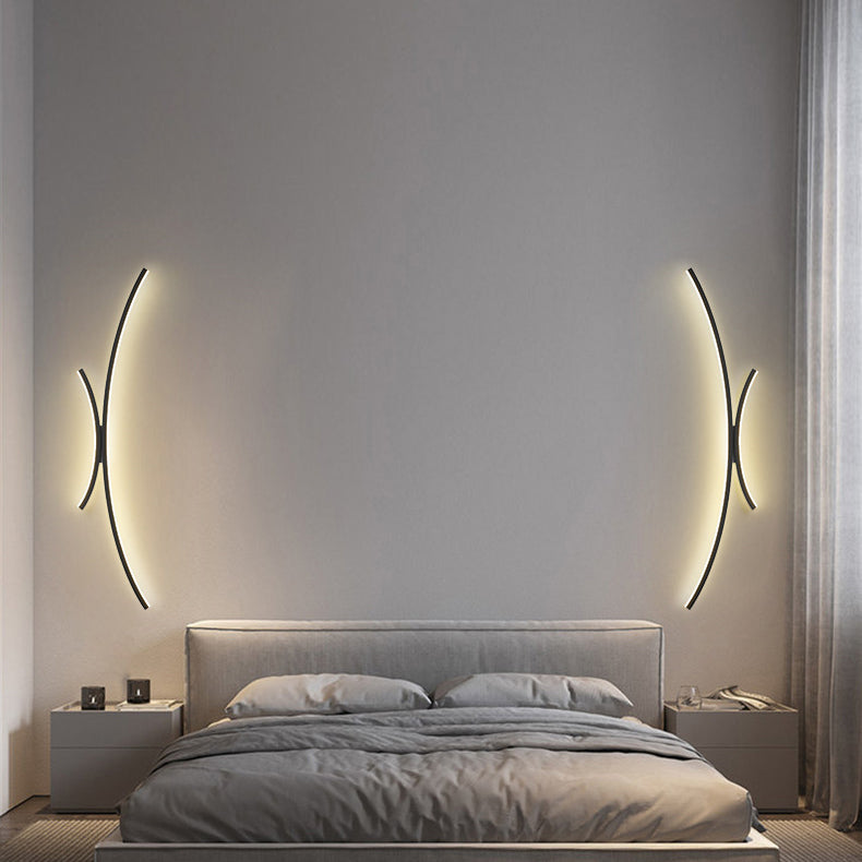 Line Aluminum Silicone Bedroom Wall Lamp