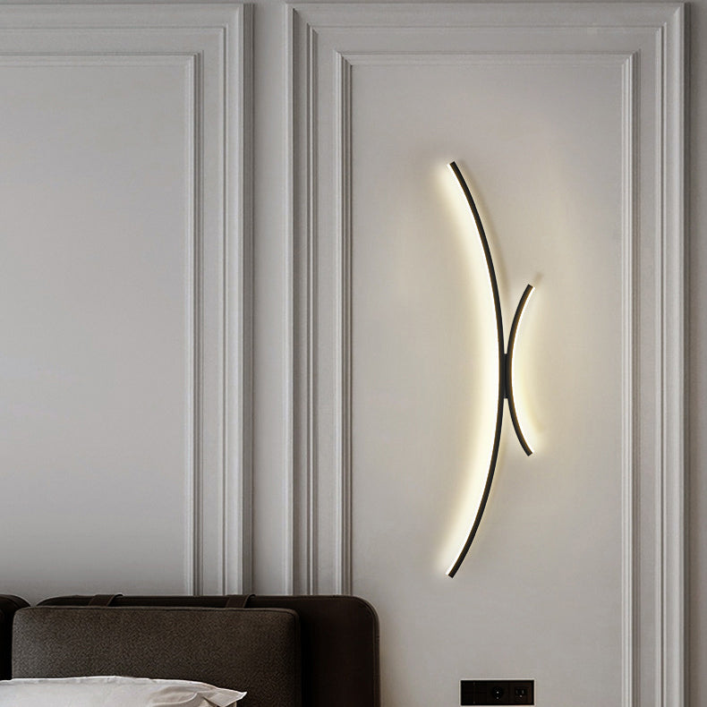 Line Aluminum Silicone Bedroom Wall Lamp