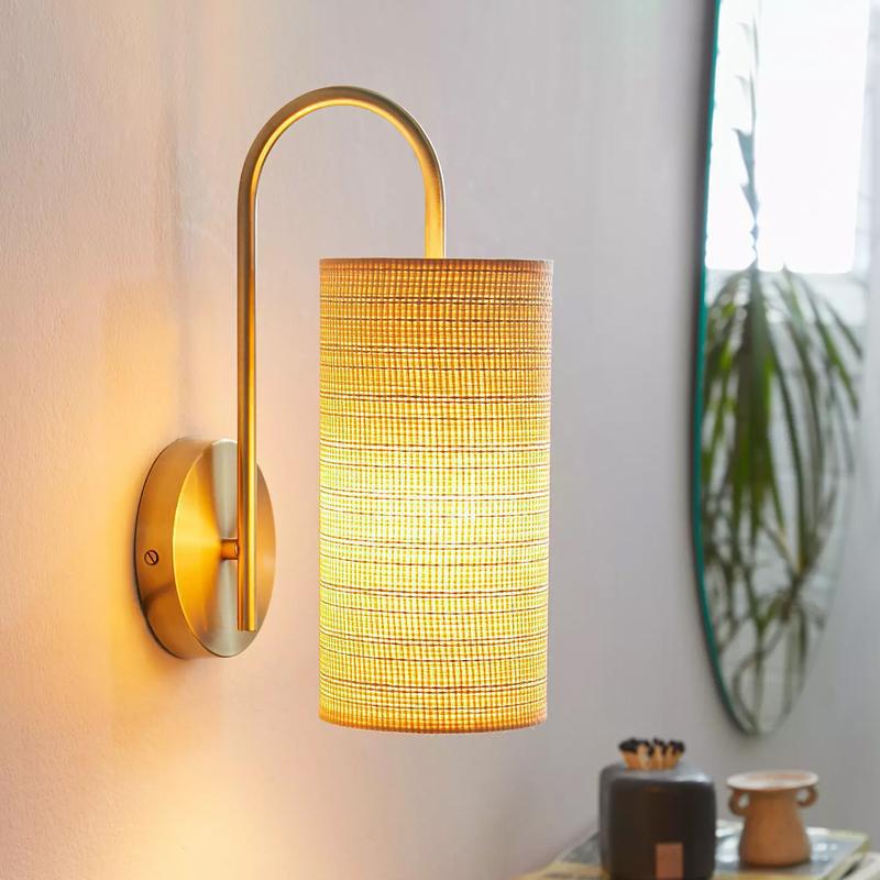 Curved Pole Cylinder Hardware Wall Lamp