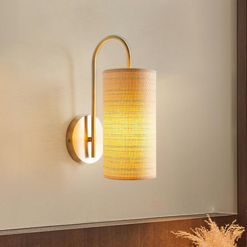 Curved Pole Cylinder Hardware Wall Lamp