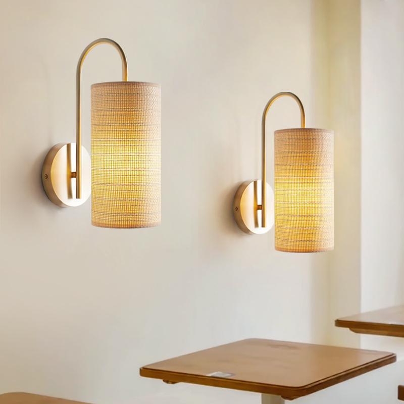 Curved Pole Cylinder Hardware Wall Lamp
