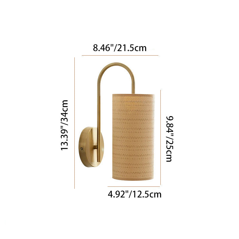 Curved Pole Cylinder Hardware Wall Lamp