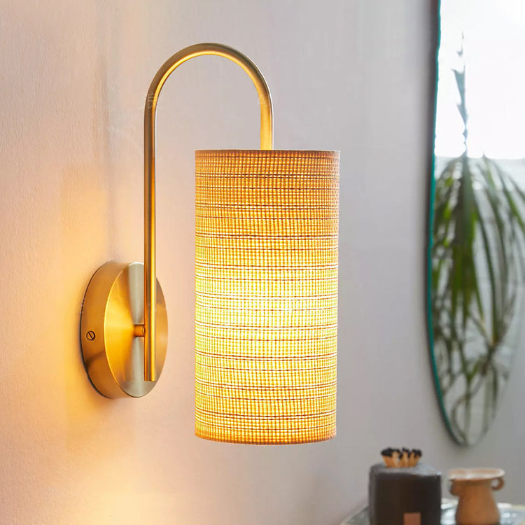 Curved Pole Cylinder Hardware Wall Lamp