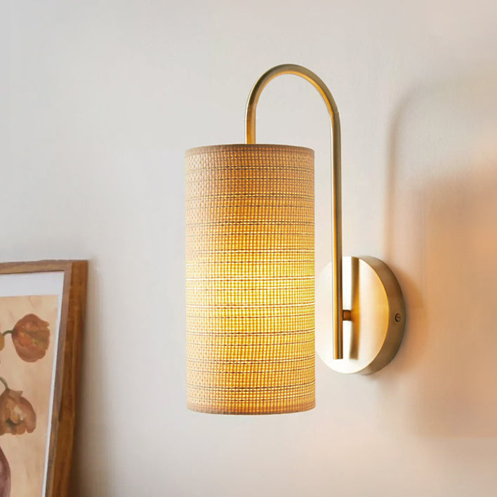 Curved Pole Cylinder Hardware Wall Lamp