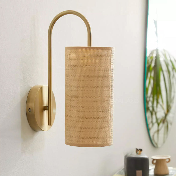Curved Pole Cylinder Hardware Wall Lamp